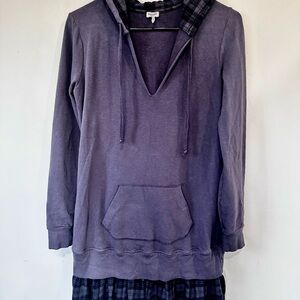 Splendid Purple V-Neck Hooded Sweater